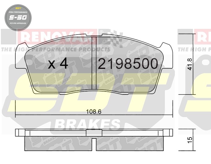 Sportovní brzdové destičky SDT Brakes S50/S50+/S50C  2198500