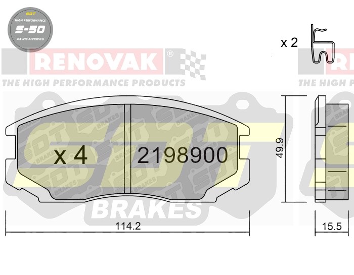 Sportovní brzdové destičky SDT Brakes S50/S50+/S50C  2198900