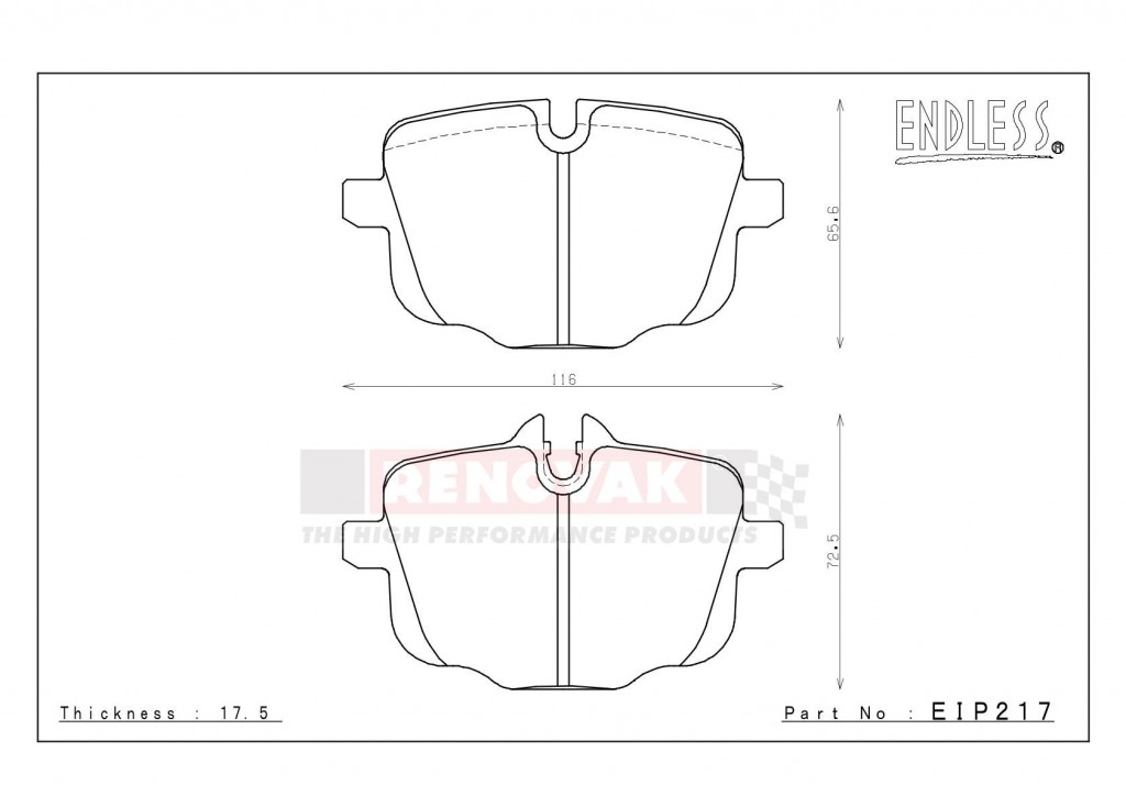 brzdové destičky / brake pads Endless EIP217TRZS BMW F06/10 zadní