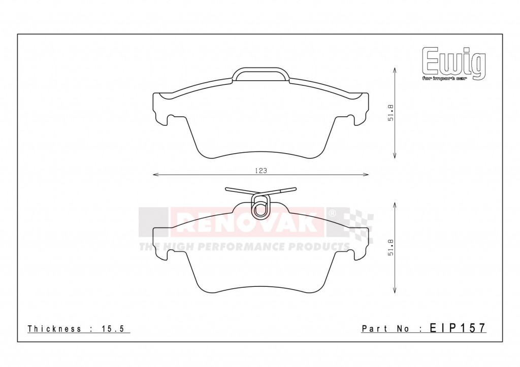 brzdové destičky / brake pads Endless EIP157A21 VOLVO S40･V50 zadní