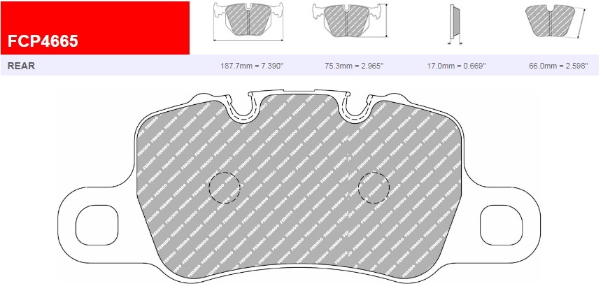 brzdové destičky /  racing brake pads Ferodo Racing FCP4665GB  DS 3.12 bedded