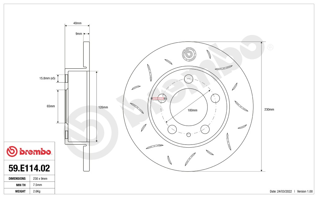 Sportovní brzdové kotouče Brembo TY3 59.E114.02
