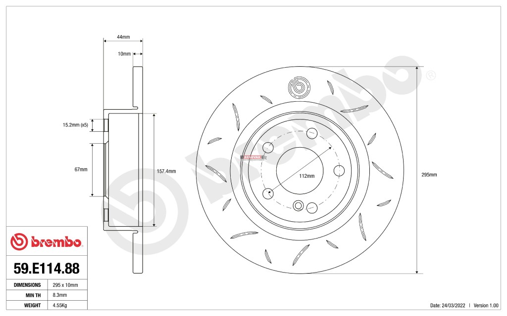 Sportovní brzdové kotouče Brembo TY3 59.E114.88