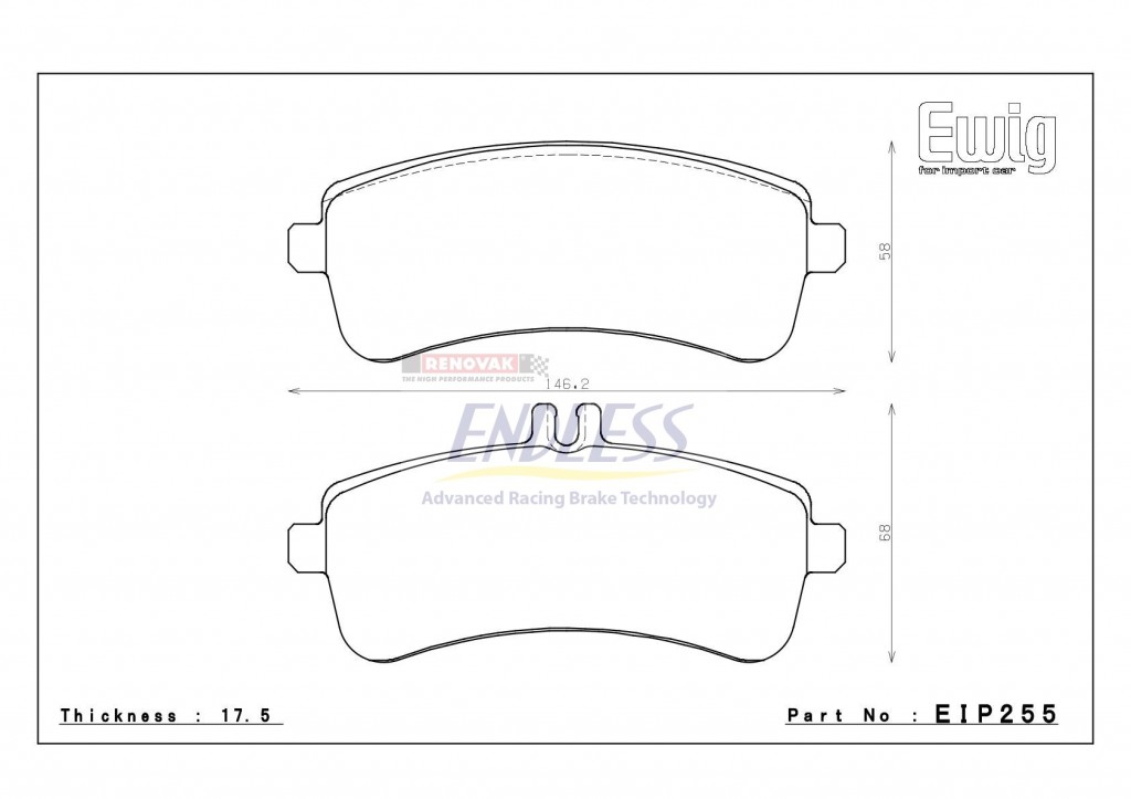 brzdové destičky / brake pads Endless EIP255TRZS MERCEDES-BENZ W222 S63, AMG GT a další - zadní