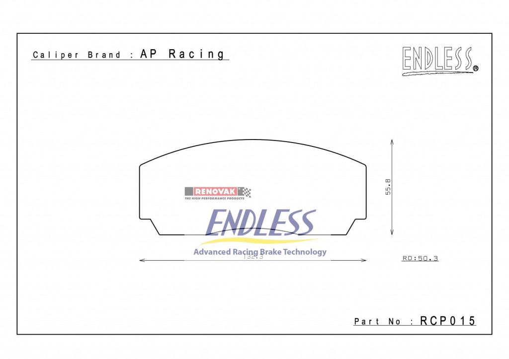 brzdové destičky / brake pads Endless RCP015ME20 pro brzdové třmeny / for brake calipers AP Racing CP2279/3215/5200, 17mm, 4 pot