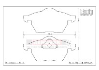přední brzdové destičky / brake pads Endless EIP024MX72 Škoda Octavia I 1.8 Turbo 20V / 1.8 Turbo 20 V RS 4x4 / VW Bora / Golf IV GTI / Passat / Audi A3